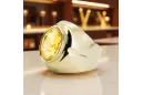 Ring Vintage style Yellow Peridot 14K Yellow gold vrc296y